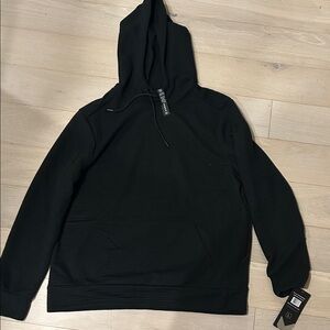 RBX Black Ribbed Hoodie with Silver Accent Tag